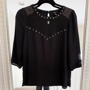 Black rhinestone blouse